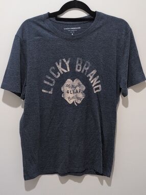 Lucky Brand Navy Blue Graphic Short Sleeve Tee